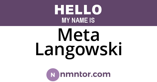 Meta Langowski