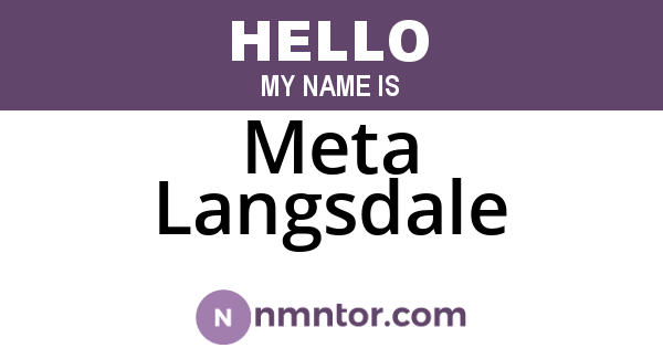 Meta Langsdale
