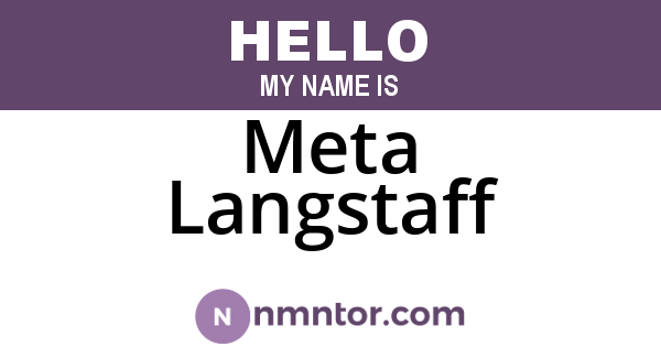 Meta Langstaff