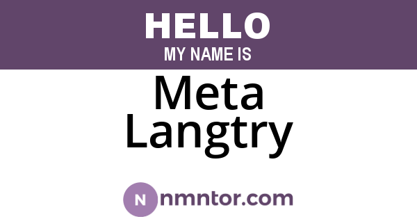 Meta Langtry