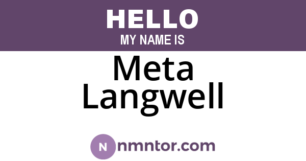Meta Langwell