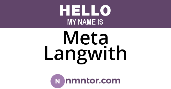 Meta Langwith