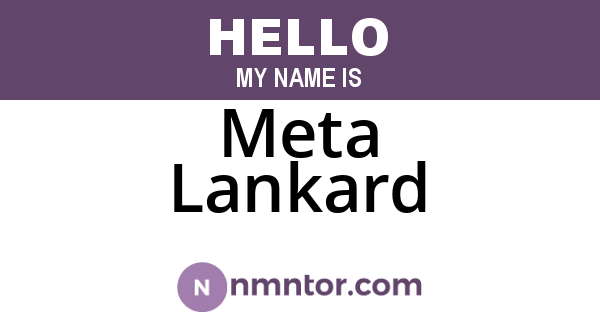 Meta Lankard