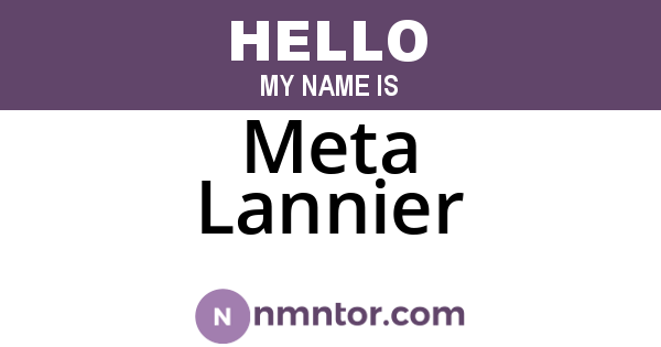 Meta Lannier