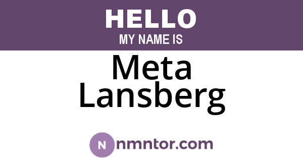 Meta Lansberg