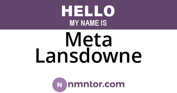 Meta Lansdowne