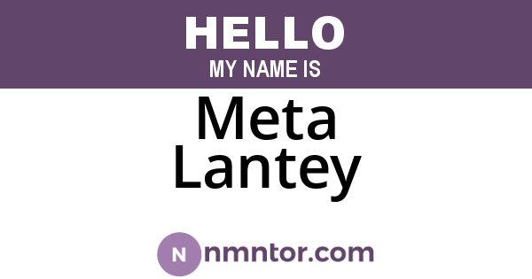 Meta Lantey