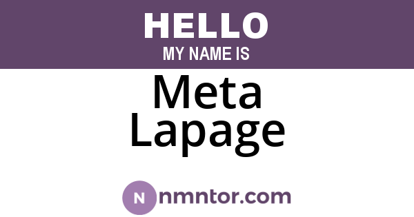 Meta Lapage