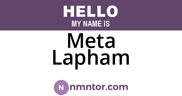 Meta Lapham