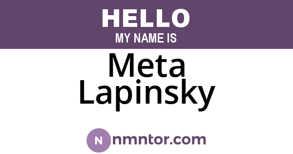 Meta Lapinsky