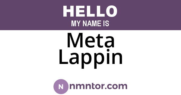 Meta Lappin
