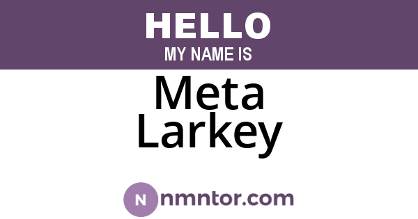 Meta Larkey