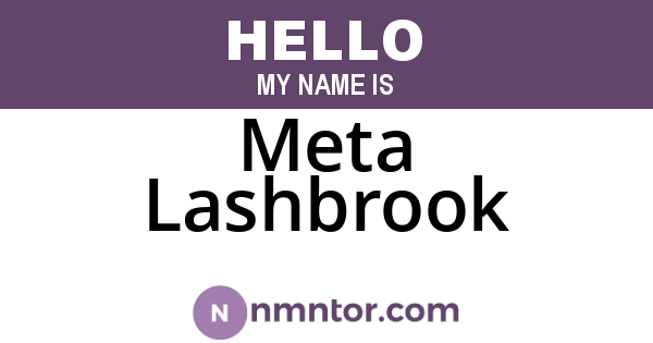 Meta Lashbrook