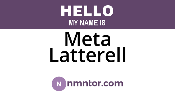 Meta Latterell