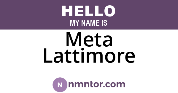 Meta Lattimore