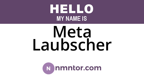 Meta Laubscher