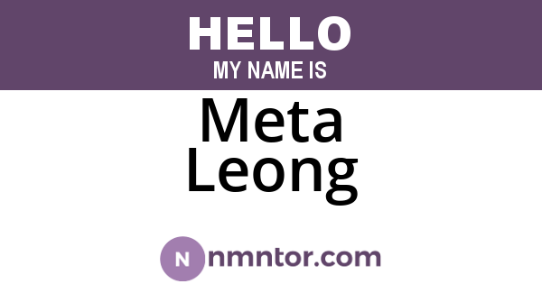 Meta Leong