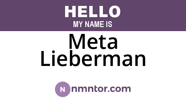 Meta Lieberman