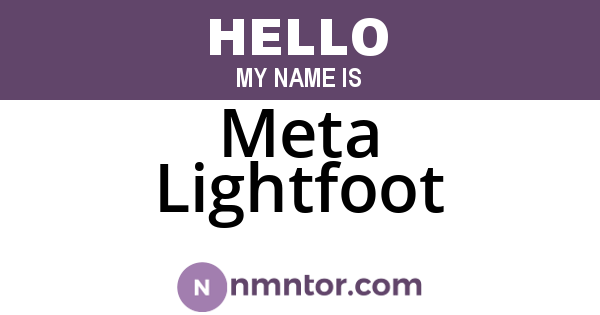 Meta Lightfoot