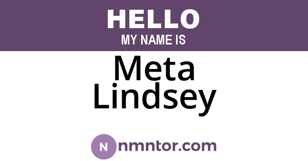 Meta Lindsey