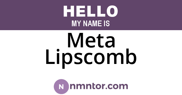 Meta Lipscomb