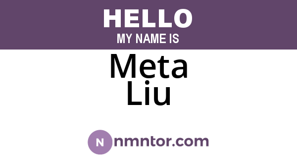 Meta Liu