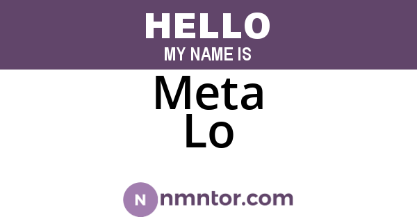Meta Lo