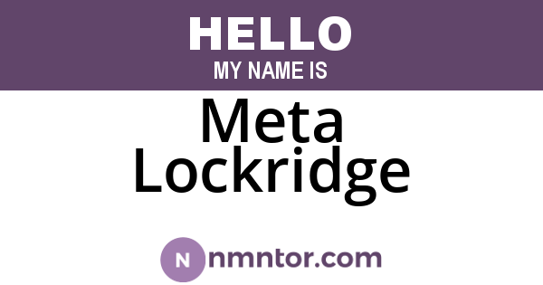 Meta Lockridge