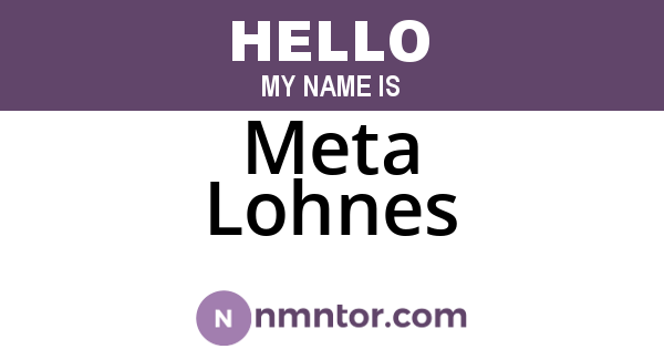 Meta Lohnes