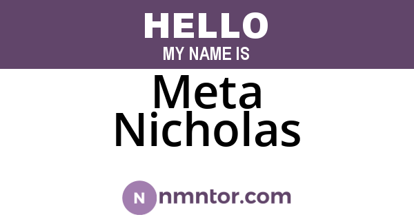 Meta Nicholas