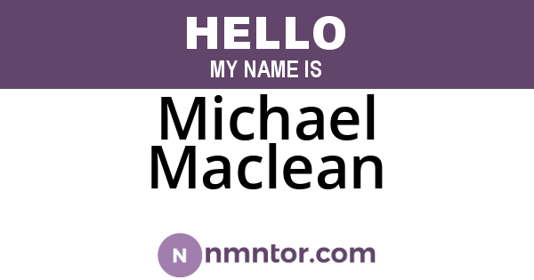 Michael Maclean