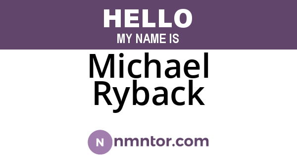 Michael Ryback