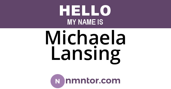 Michaela Lansing