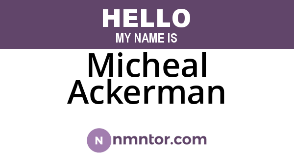 Micheal Ackerman