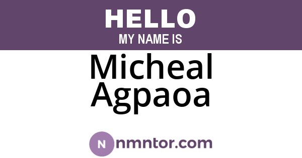 Micheal Agpaoa