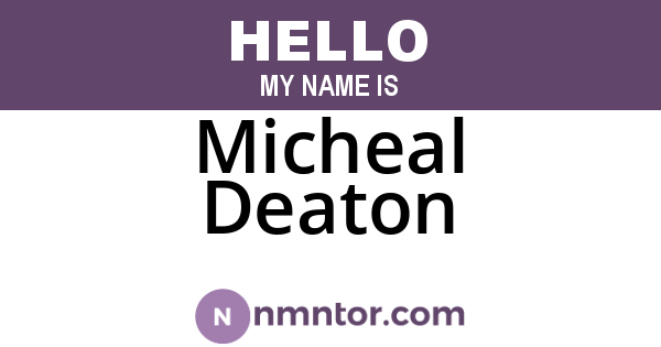 Micheal Deaton
