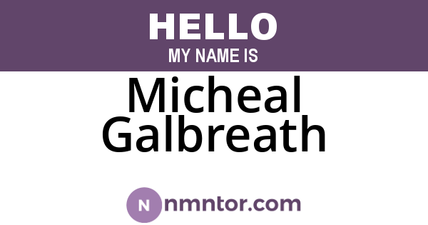 Micheal Galbreath