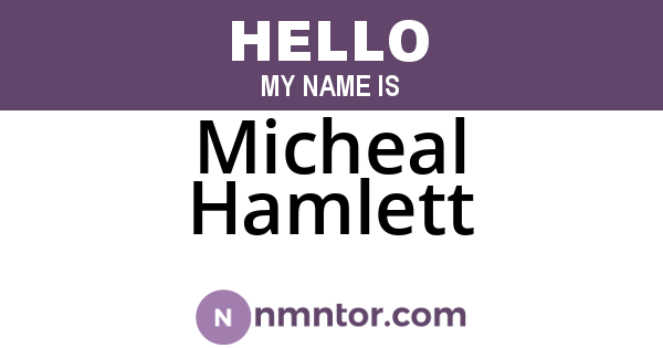Micheal Hamlett