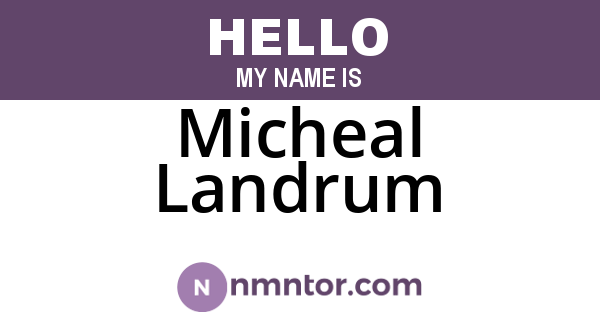 Micheal Landrum