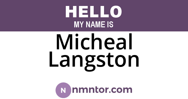 Micheal Langston
