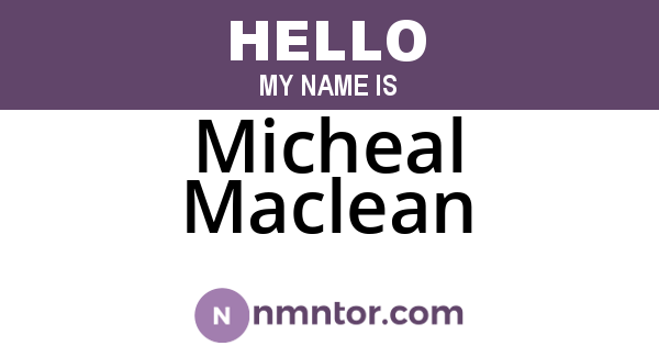 Micheal Maclean