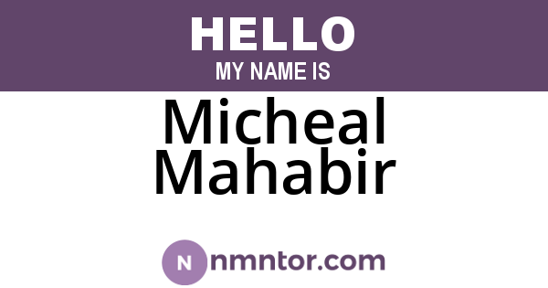 Micheal Mahabir
