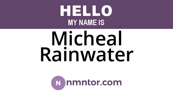 Micheal Rainwater