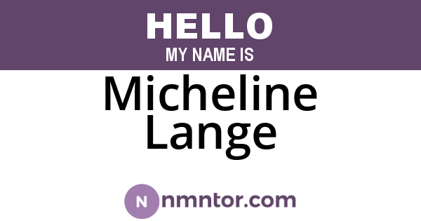 Micheline Lange