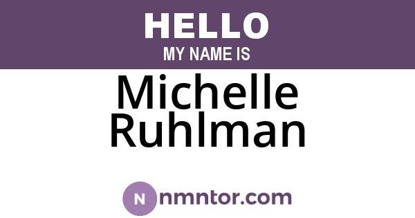 Michelle Ruhlman