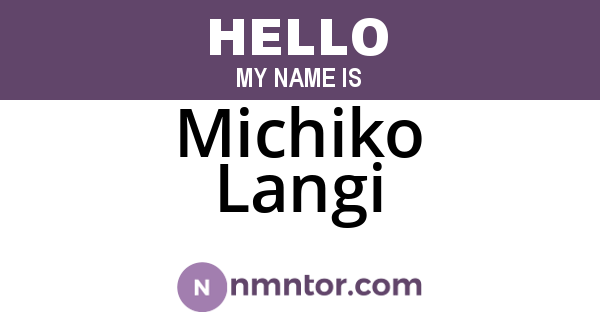 Michiko Langi