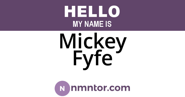 Mickey Fyfe