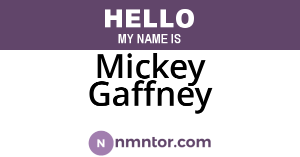 Mickey Gaffney