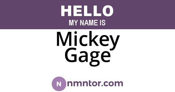 Mickey Gage
