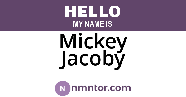 Mickey Jacoby